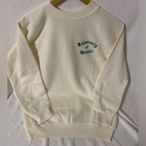 Vintage University of Hawaii Collegiate Pacific White/Green Gothic Logo Crewneck